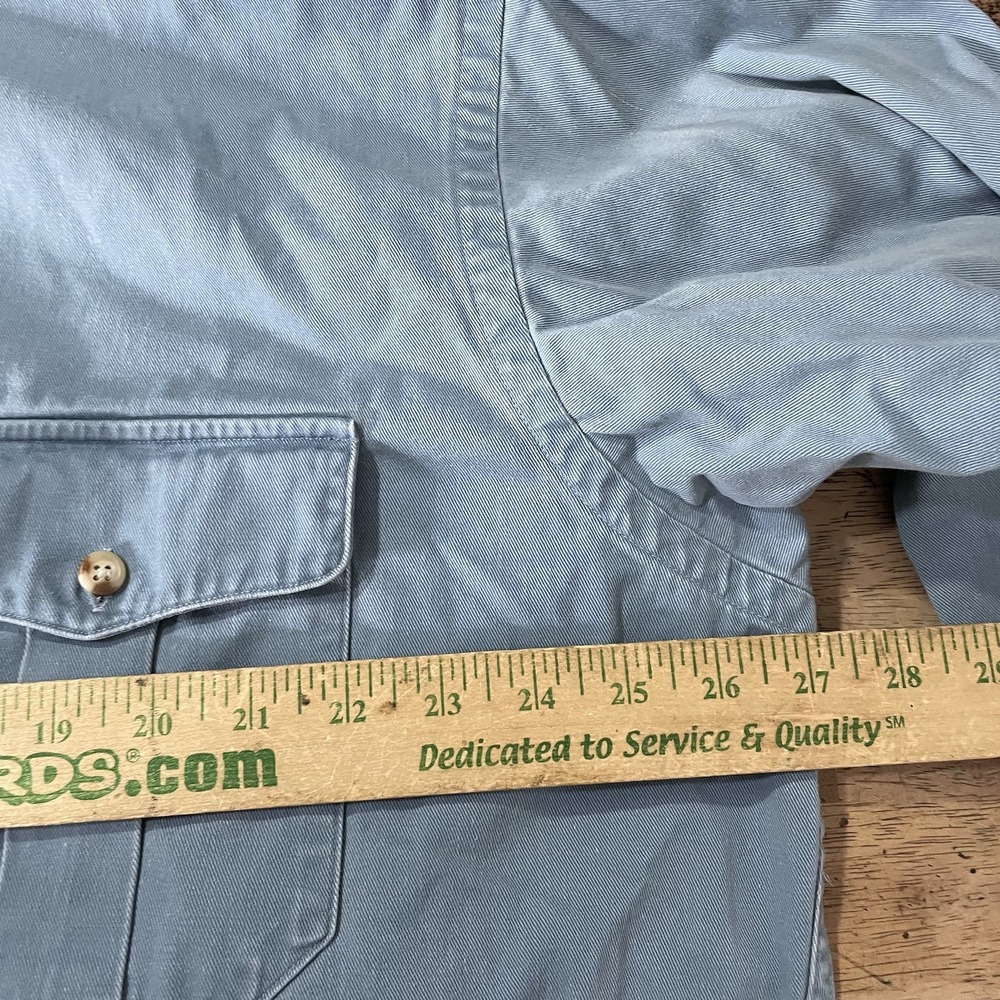 VTG 90s Polo Ralph Lauren Shirt‎ Mens L Blue Twill Workwear Button Up Made USA - Picture 5 of 6